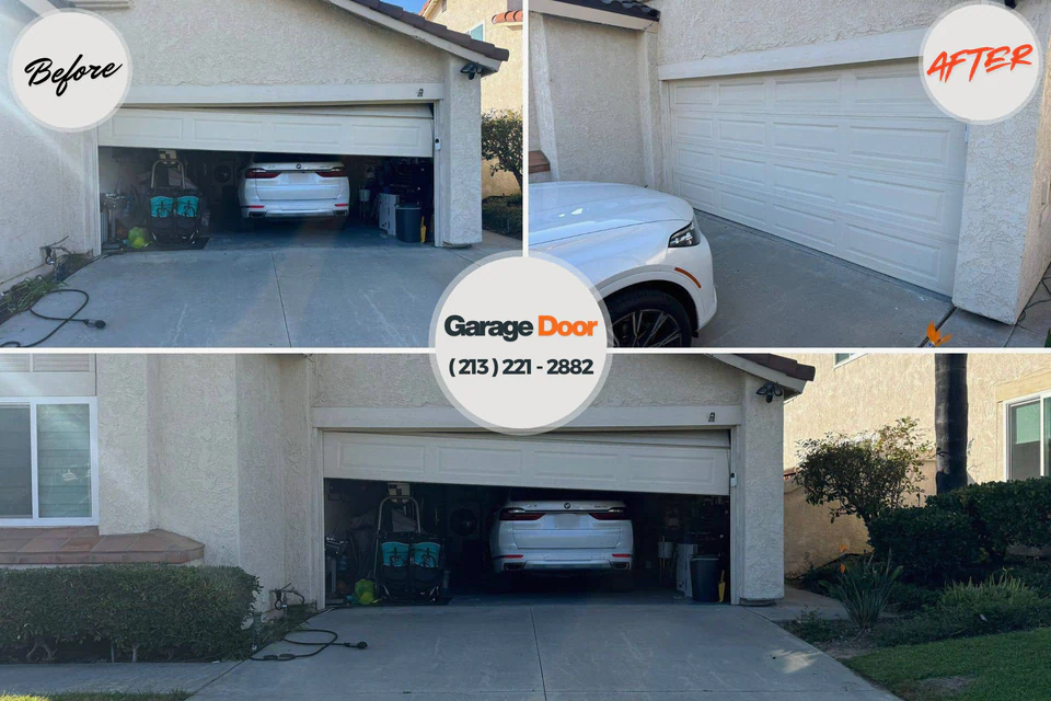 Before and after: garage door repair Willow Springs, MO